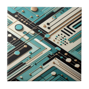 Retro Mid Century Modern  Ceramic Tile