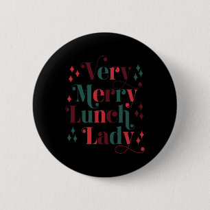 Retro Mid Century Modern Christmas Very Merry Lunc 6 Cm Round Badge