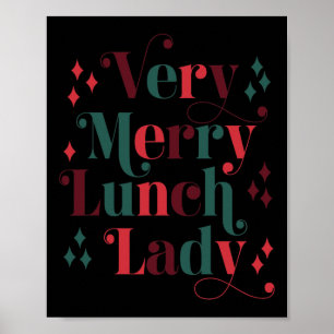 Retro Mid Century Modern Christmas Very Merry Lunc Poster