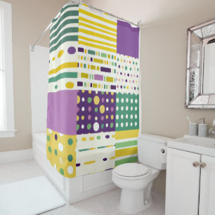 Retro Mid-century modern colour blocks Shower Curtain