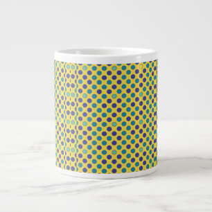 Retro Mid-Century Modern Colourful Polka Dots Large Coffee Mug