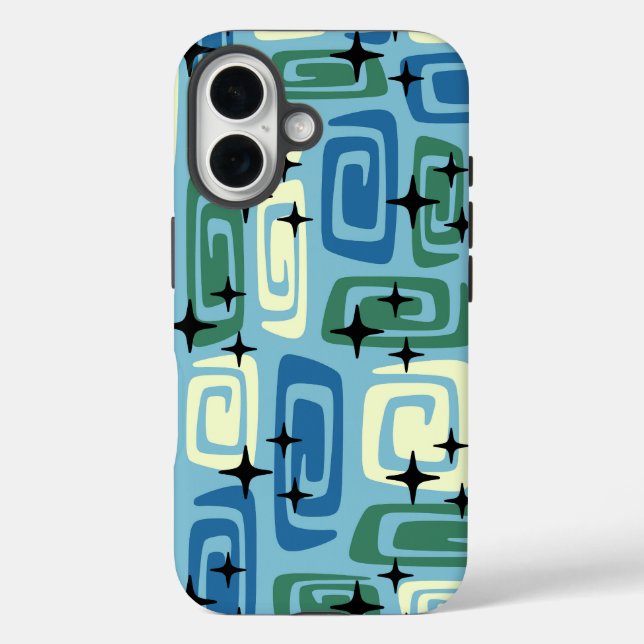 Retro Mid Century Modern Cosmic Abstract Pattern Case-Mate iPhone Case (Back)