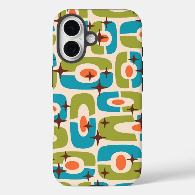 Retro Mid Century Modern Cosmic Abstract Pattern Case-Mate iPhone Case (Back)