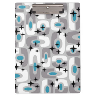 Retro Mid Century Modern Cosmic Abstract Pattern Clipboard