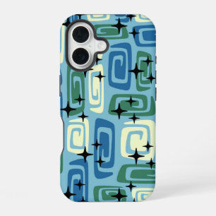Retro Mid Century Modern Cosmic Abstract Pattern iPhone 16 Case