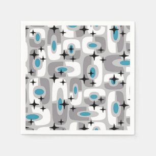 Retro Mid Century Modern Cosmic Abstract Pattern Napkin