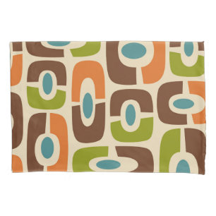Retro Mid Century Modern Cosmic Abstract Pattern Pillowcase