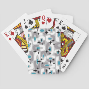 Retro Mid Century Modern Cosmic Abstract Pattern Playing Cards