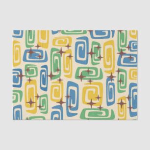 Retro Mid Century Modern Cosmic Abstract Pattern Tissue Paper