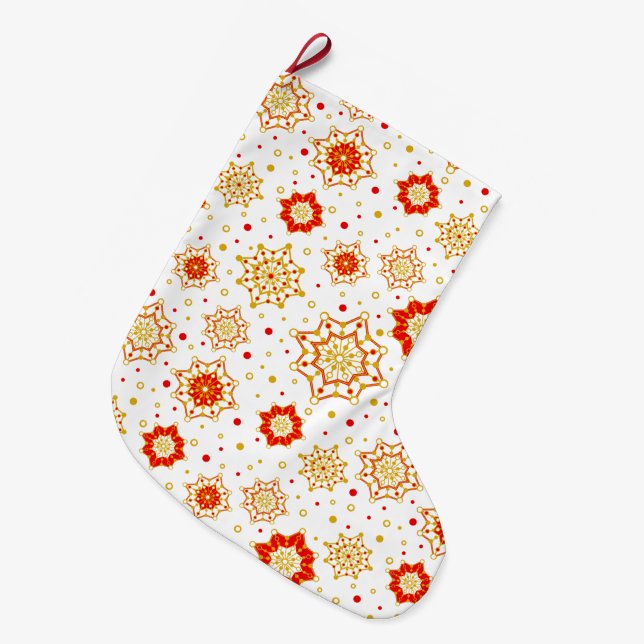 Retro Mid-Century Modern Design Large Christmas Stocking (Front (Hanging))