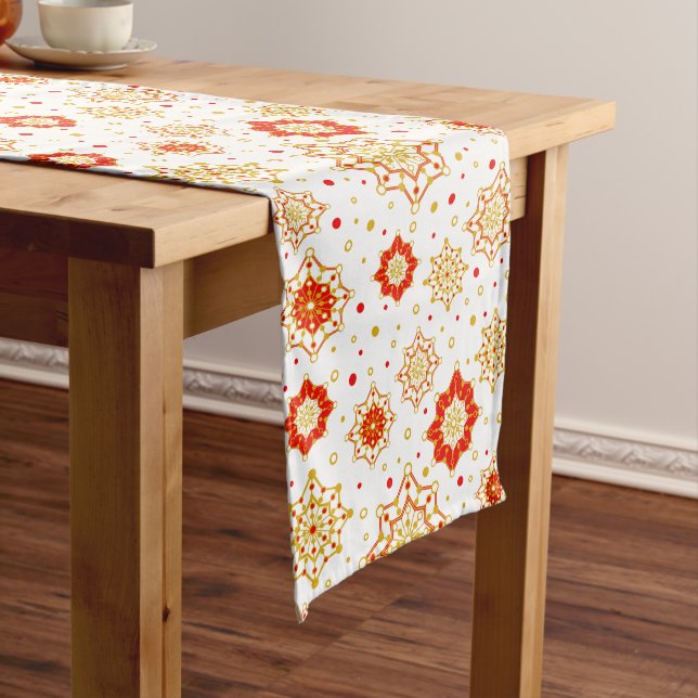 Retro Mid-Century Modern Design Long Table Runner (In Situ)