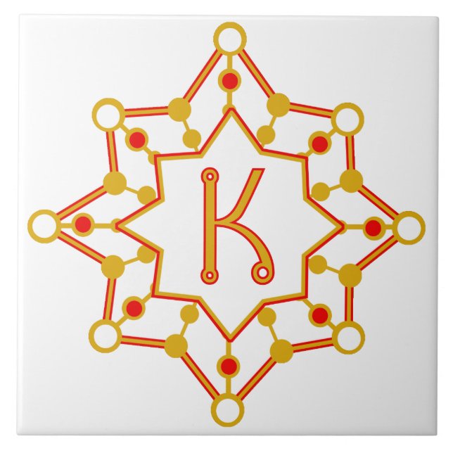 Retro Mid-Century Modern Design Personalised  Ceramic Tile (Front)