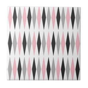 Retro Mid Century Modern Diamond Pattern Ceramic Tile