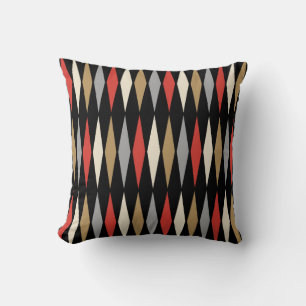 Retro Mid Century Modern Diamond Pattern Cushion