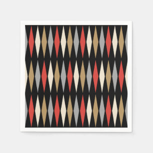 Retro Mid Century Modern Diamond Pattern Napkin