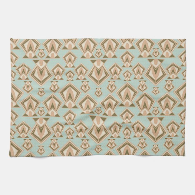 Retro Mid Century Modern Diamond Tea Towel (Horizontal)
