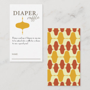 Retro Mid Century Modern Diaper Raffle Card