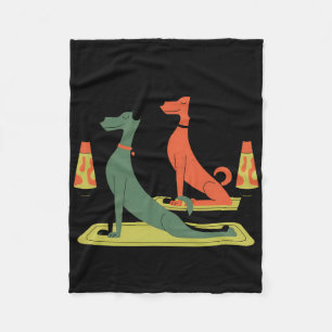 Retro Mid-century Modern Dogs 50s 60s Style Fleece Blanket
