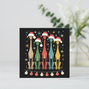 Retro Mid-Century Modern Dogs 50s 60s Style Xmas Holiday Card