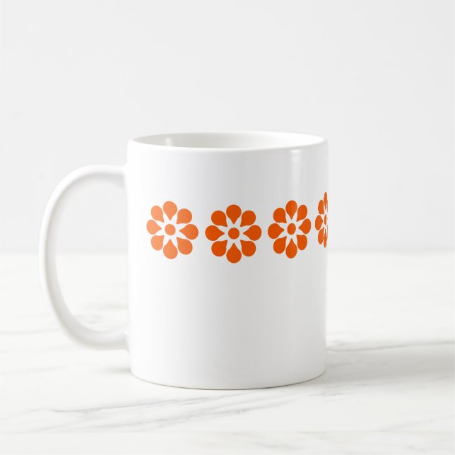 Retro Mid Century Modern Floral Pattern Coffee Mug (Left)