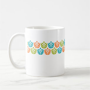 Retro Mid Century Modern Floral Pattern Coffee Mug