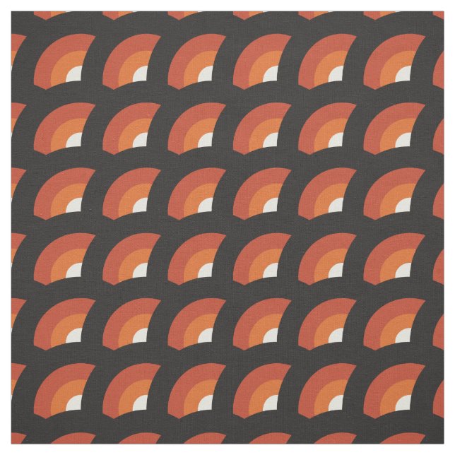 Retro Mid Century Modern Geometric Circle Fabric (Swatch)