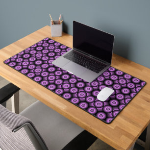 Retro mid century modern geometric circles desk mat