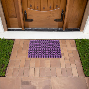 Retro mid century modern geometric circles doormat