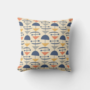 Retro Mid Century Modern Geometric Pattern Cushion