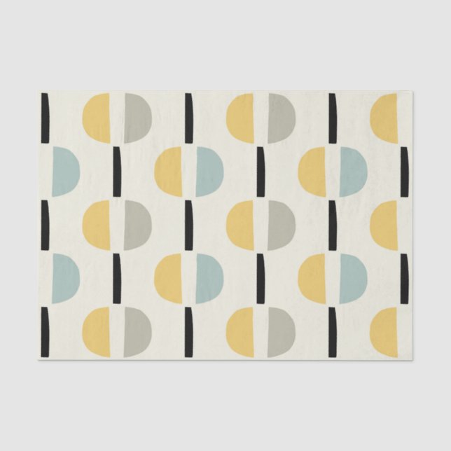 Retro Mid Century Modern Geometric Pattern Tissue Paper (Front)