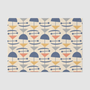 Retro Mid Century Modern Geometric Pattern Tissue Paper