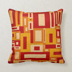 Retro Mid Century Modern Geometrics Throw Pillow