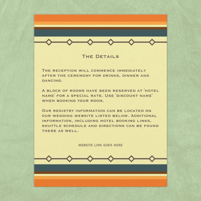 Retro Mid-century Modern Inspired Wedding Enclosure Card (Creator Uploaded)