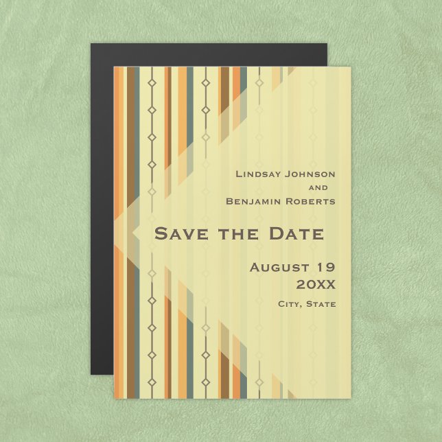 Retro Mid-century Modern Inspired Wedding Save The Magnetic Invitation (Creator Uploaded)