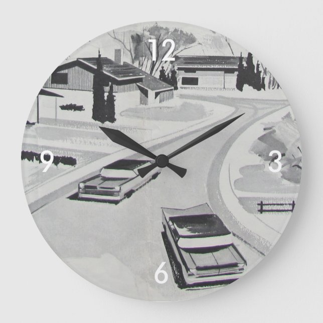 Retro Mid-Century Modern Large Clock (Front)