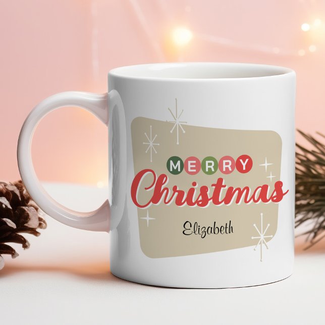Retro Mid-Century Modern Merry Christmas Coffee Mug (Creator Uploaded)
