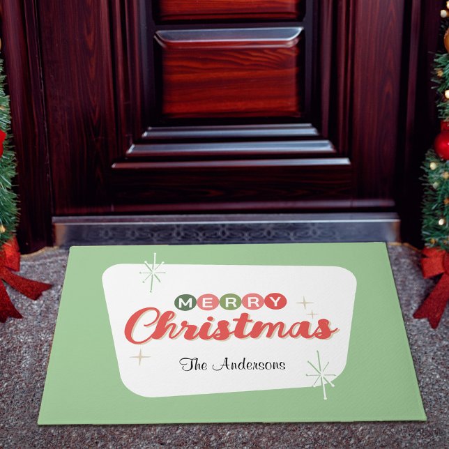 Retro Mid-Century Modern Merry Christmas Doormat (Creator Uploaded)