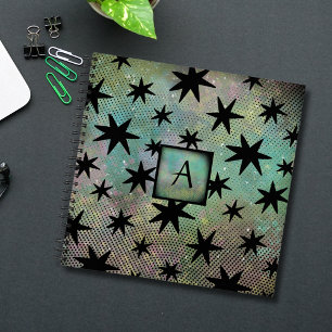 Retro Mid Century Modern Monogram Notebook