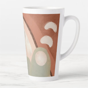Retro Mid Century Modern Organic Shapes Abstract Latte Mug