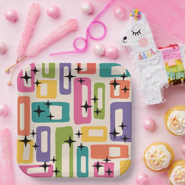 Retro Mid Century Modern Paper Plate (Party)