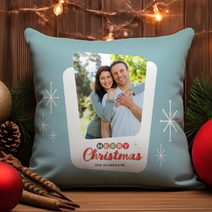 Retro Mid-century Modern Photo Christmas Cushion