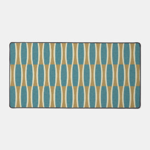 Retro Mid Century Modern Pin Stripes Pattern Desk Mat
