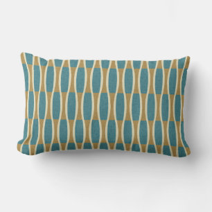 Retro Mid Century Modern Pin Stripes Pattern Lumbar Cushion
