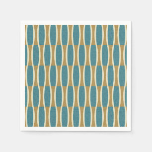 Retro Mid Century Modern Pin Stripes Pattern Napkin