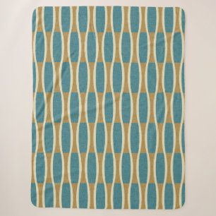 Retro Mid Century Modern Pin Stripes Pattern Sherpa Blanket