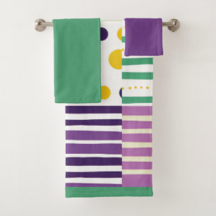 Retro Mid-century modern Pop art inspired Bath Towel Set