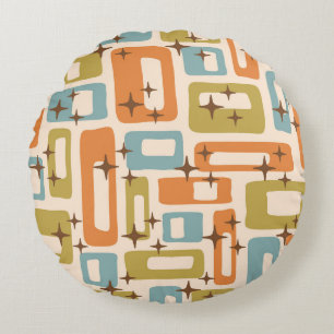 Retro Mid Century Modern Round Cushion