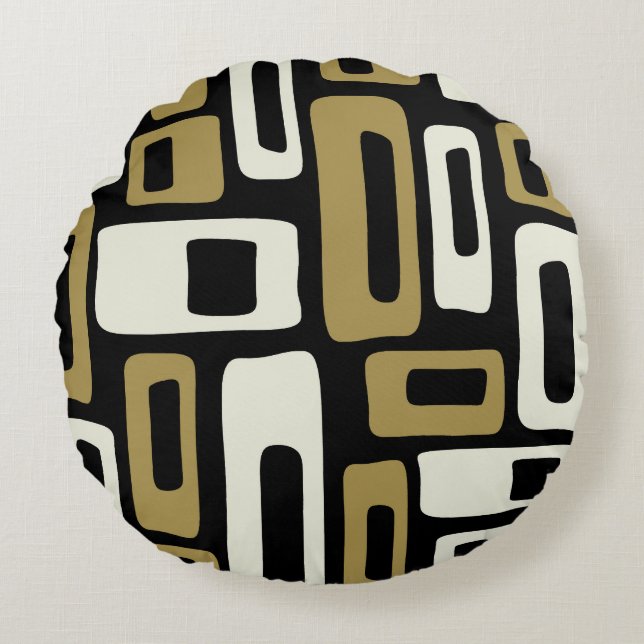 Retro Mid Century Modern Round Cushion (Front)