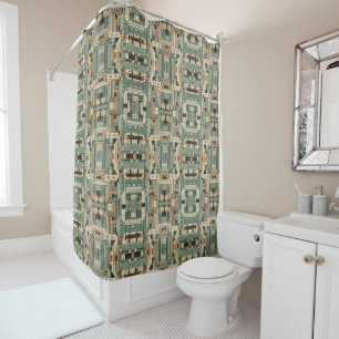 Retro Mid Century Modern Shower Curtain