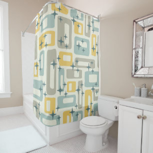 Retro Mid Century Modern Shower Curtain